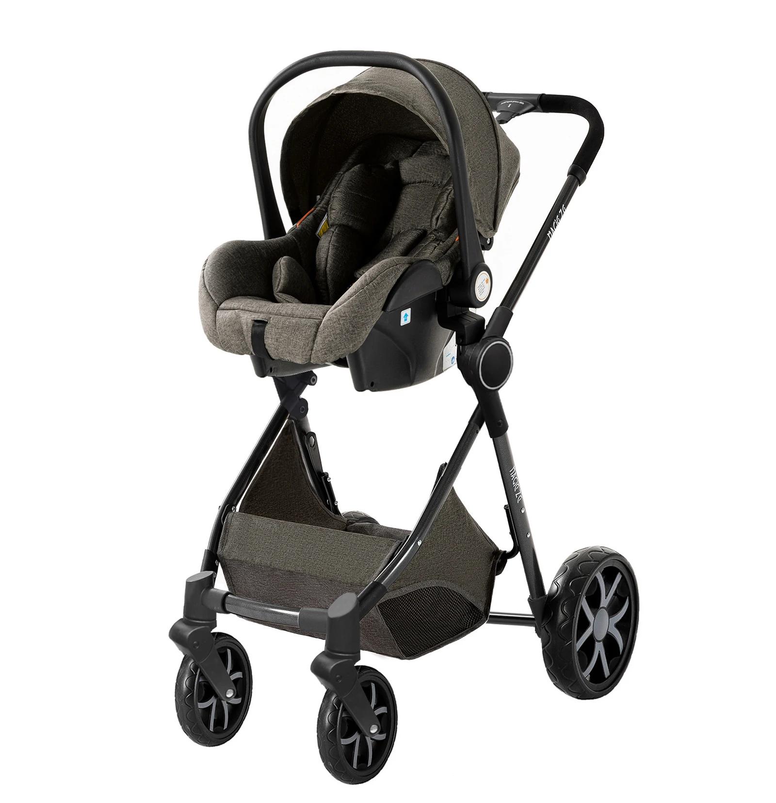 Poussette bébé 3 en 1, landau léger, poussette Portable pour nouveau-né, siège auto avec couffin