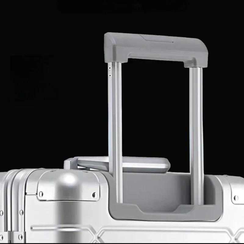 Valise à roulettes de grande capacité, sac de voyage en alliage d'aluminium et de magnésium, bagages