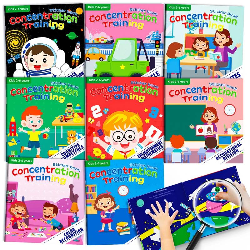 Jouets Montessori, autocollants de dessin animé, livres concentrés sur le développement du potentiel