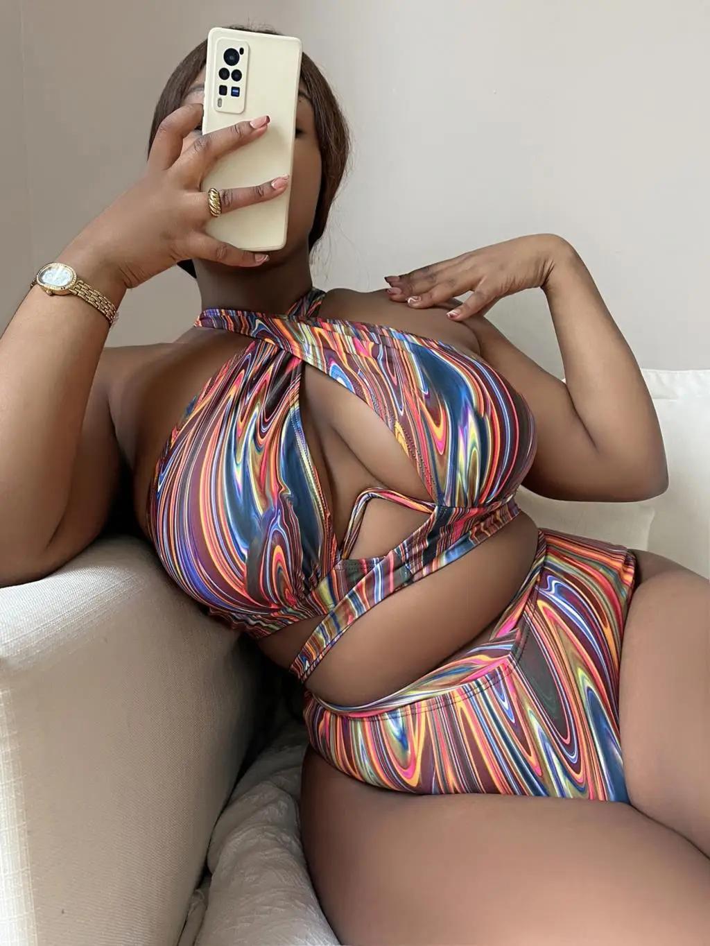 Maillot de bain imprimé push-up 2026 pour femme, grande taille, taille haute, pour la plage et la na
