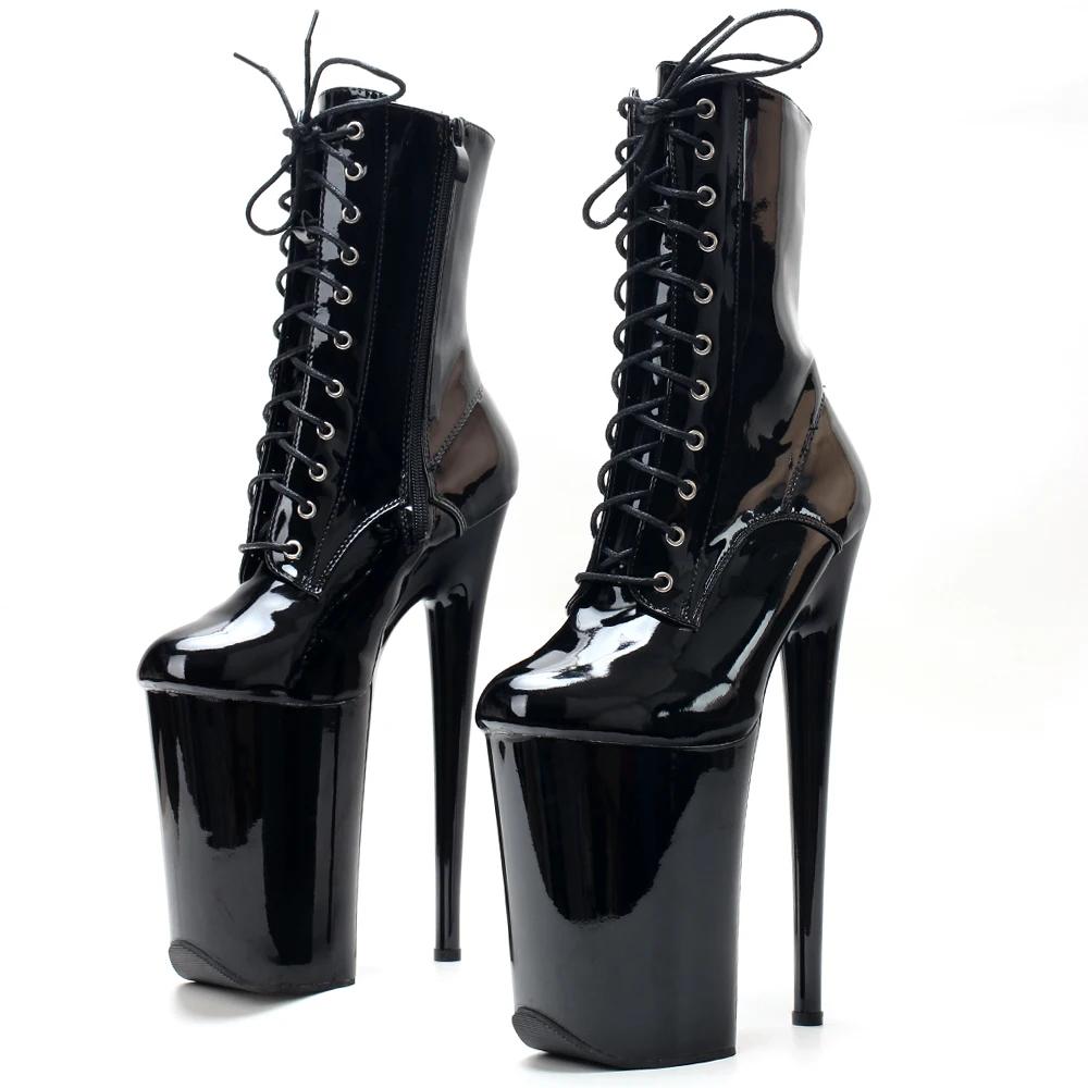 Chaussures de strip-teaseuse à talons hauts extrêmes de 23CM, bottines de danse sur poteau à lacets