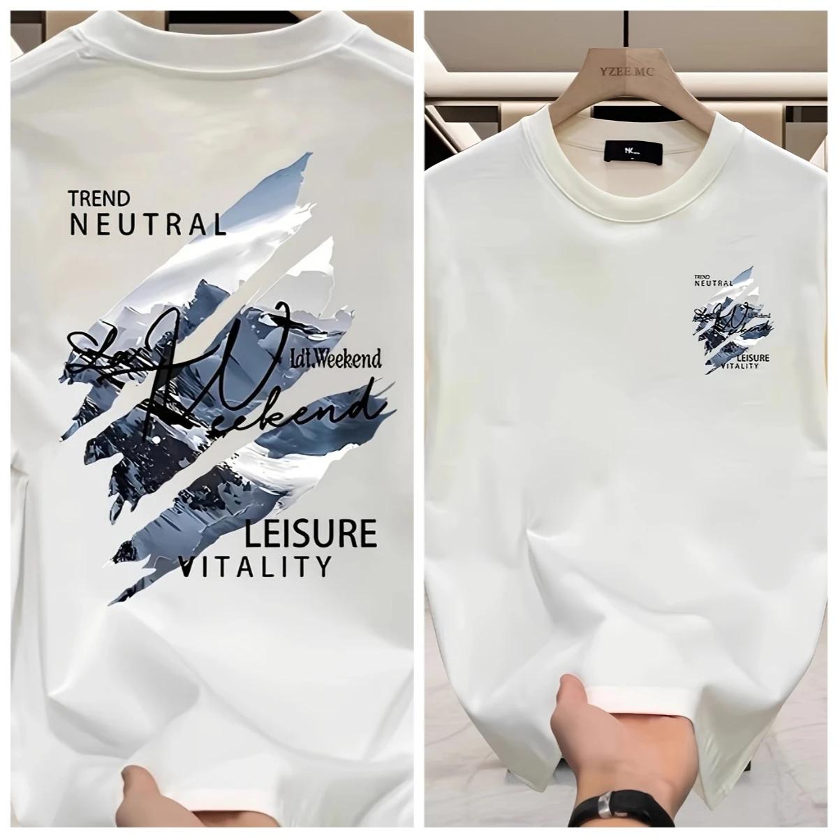 T-shirt décontracté d'été respirant à manches courtes pour homme, idéal pour les sorties en extérieu
