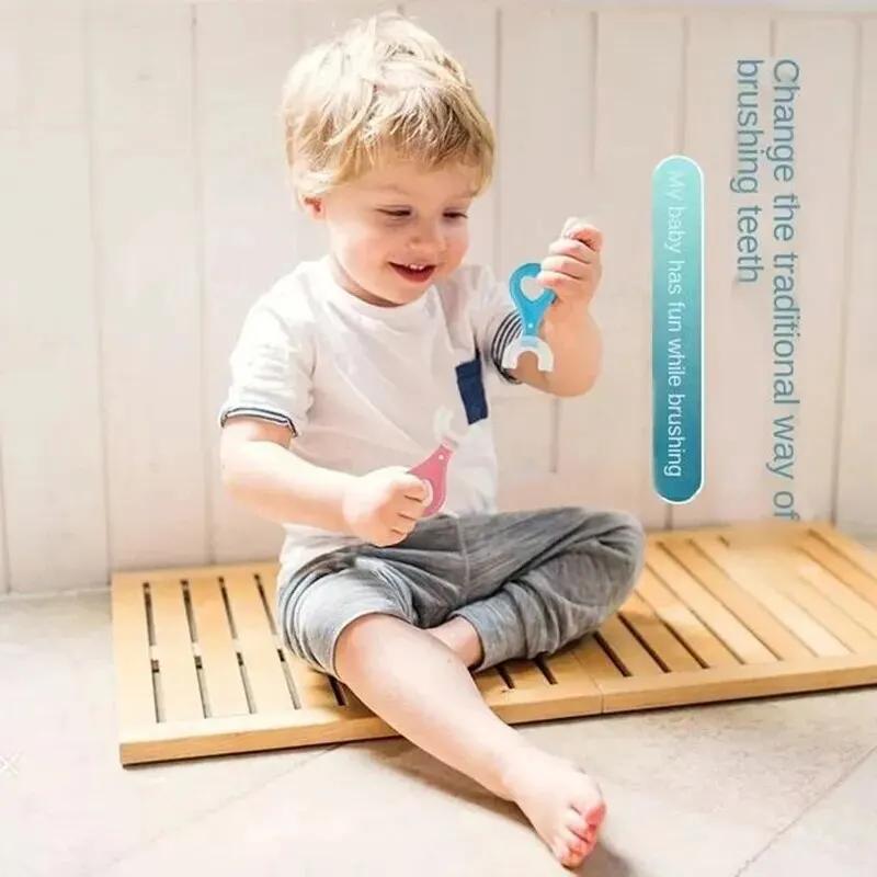 Brosse à dents en forme de U pour enfants, livres de broCumbria des dents de bébé, livres oraux pour