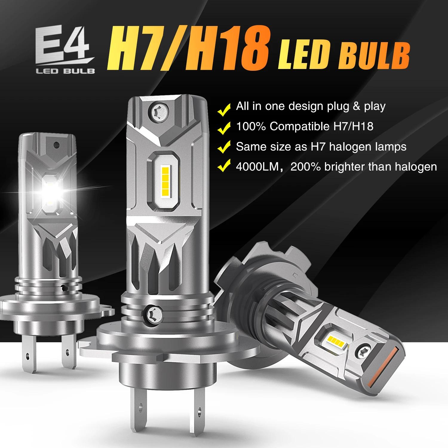 2 phares H7 Led Canbus sans erreur 360 °   Ampoules de voiture 12v 55w, lampes à Diode haute puissan