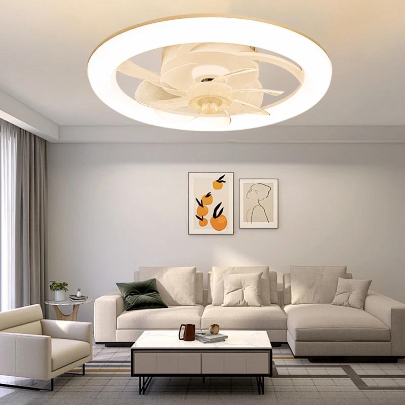 Nouveau ventilateur de plafond lumière salon, chambre moderne et Simple maison télécommande intellig