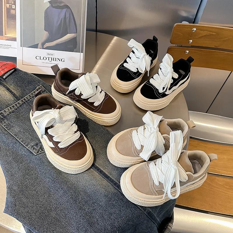Baskets basses décontractées pour enfants - Semelles souples, style coréen unisexe printemps