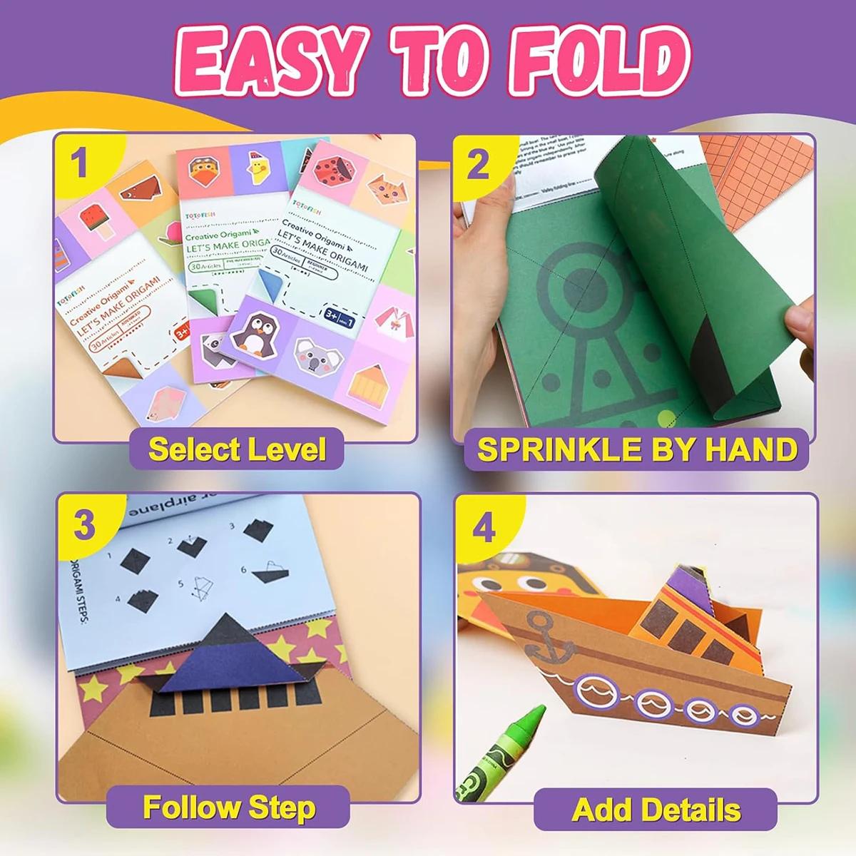 Kit Origami 30/96 feuilles Origami papier artisanat guide livre bricolage projets d'artisanat fourni