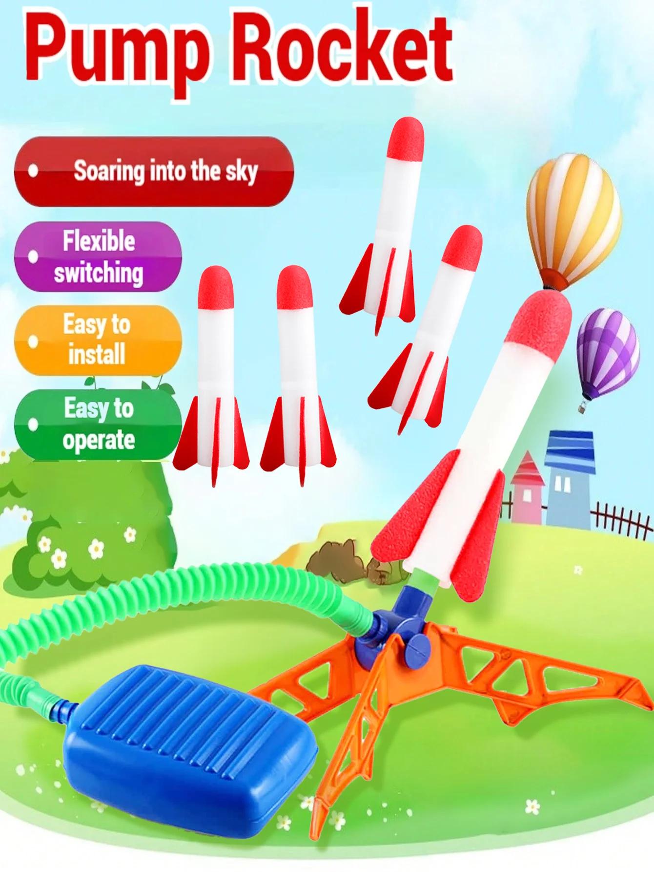 Lanceur de pédale de fusée pour enfants, jouet volant de fusée en plein air, jouet de sport de saut 