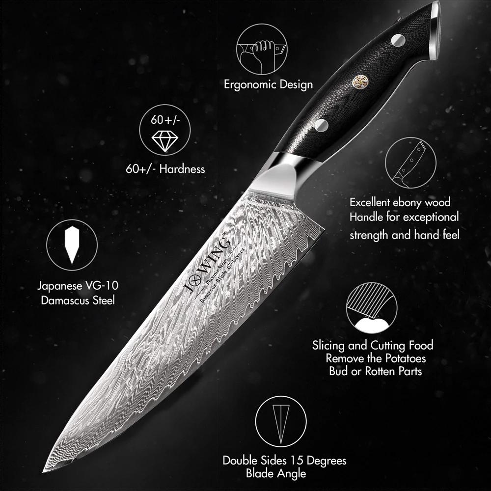 Couteau de cuisine en acier inoxydable de haute qualité, couteau de Chef damas, accessoires de cuisi