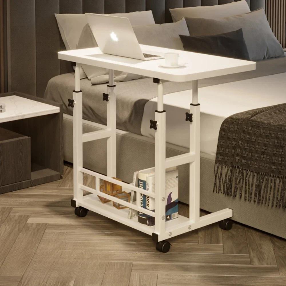 Bureau d'ordinateur Portable réglable Simple avec roulettes, Table de chevet mobile, ascenseur, bure