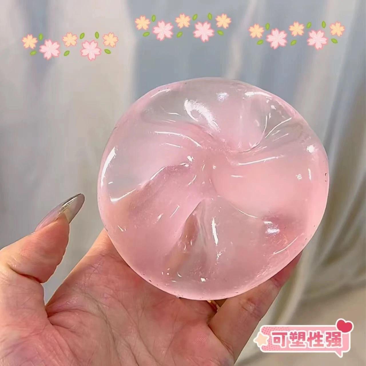 Jouets Squishy en Maltose Bleue Anti-Stress, Jouets Sensoriels Fidgets, Jouet Souple Transparent Sim