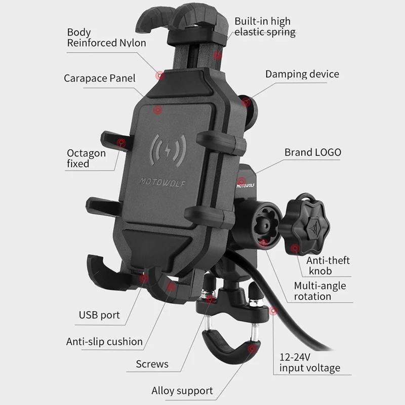 Support de téléphone de chargement sans fil pour Moto, berceau 3.0, chargeur rapide, GPS, Support de