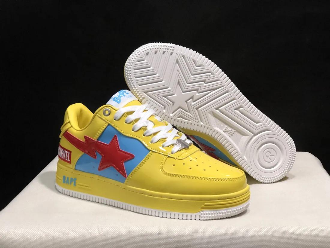 A BATHING APE Chaussures de sport basses STA Shark pour hommes et femmes, style BapeGoose unisexe, B