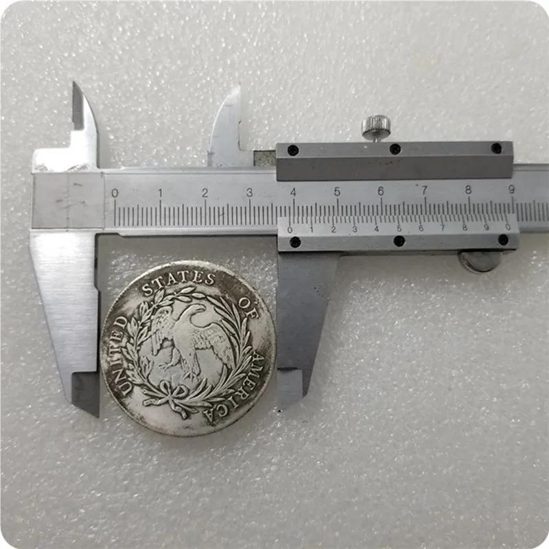 Artisanat en Bronze 1799 pièce commémorative tête et arrière Antique argent Dollar maison Collection