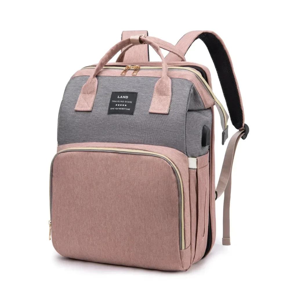 Sac à Dos Pliable et Portable pour Maman, avec Lit CPull, Sangles, Grande Capacité, Sac à Couches AL