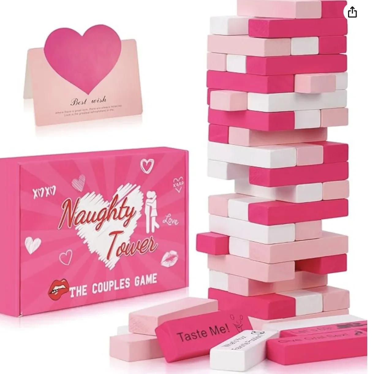 48 pièces bloc tour jeu Couple activités Date nuit idées Valentine Tumbling tour blocs empilables je