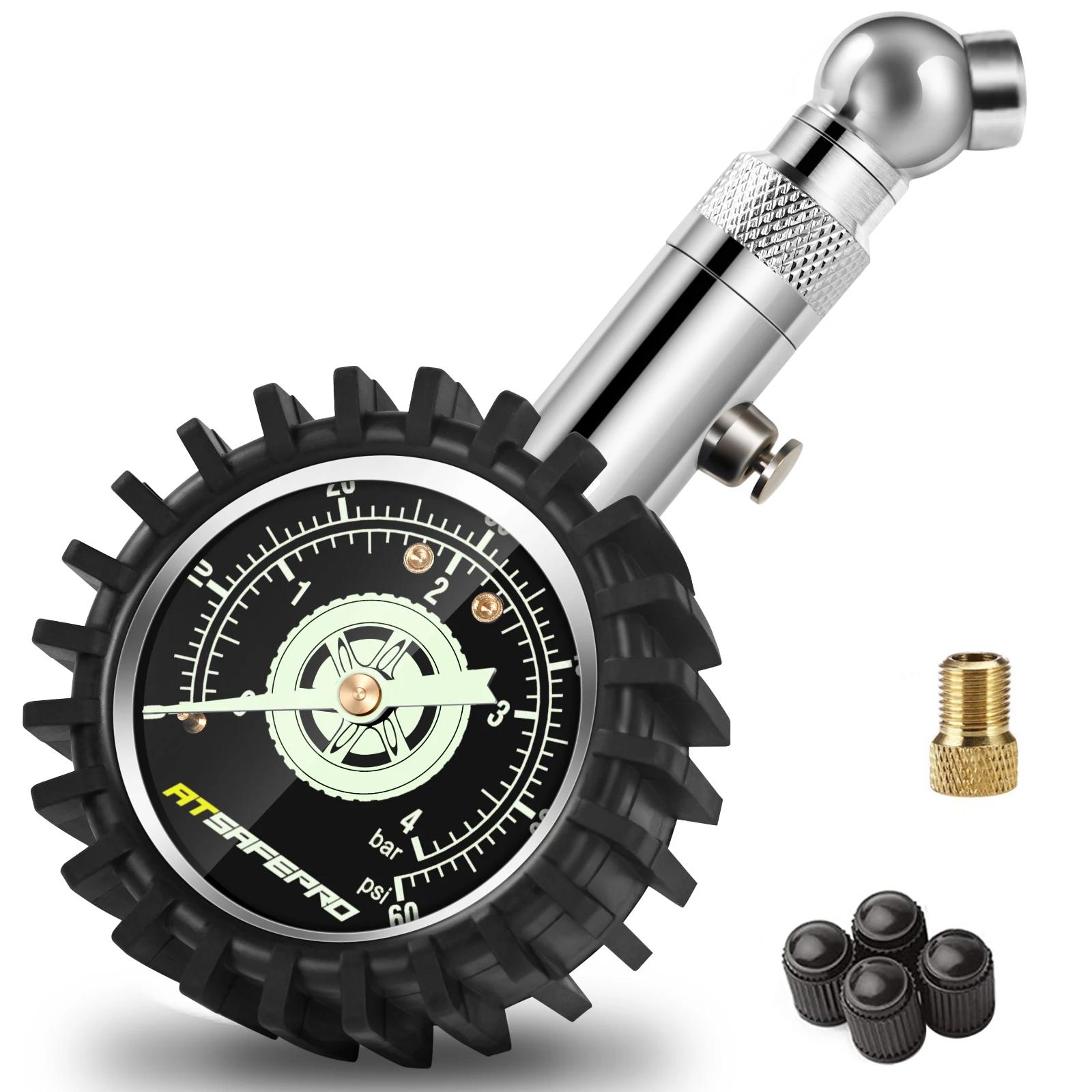 ATsafepro – manomètre de pression des pneus, 60psi, 4 bars, système de surveillance, manomètre, pour