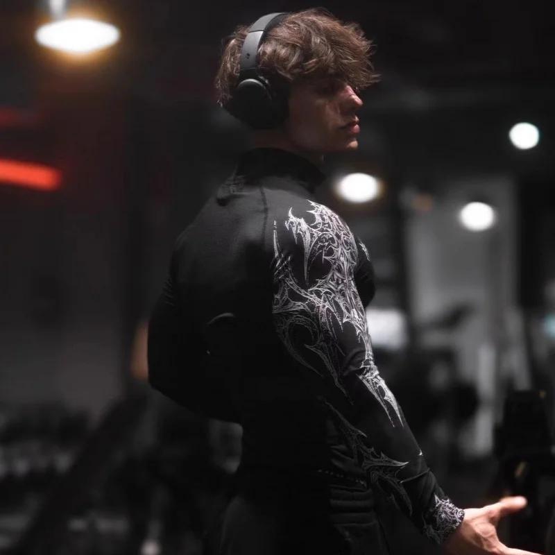 Veste imprimée à fermeture éclair grande taille pour hommes, vêtements de sport tendance de Style am