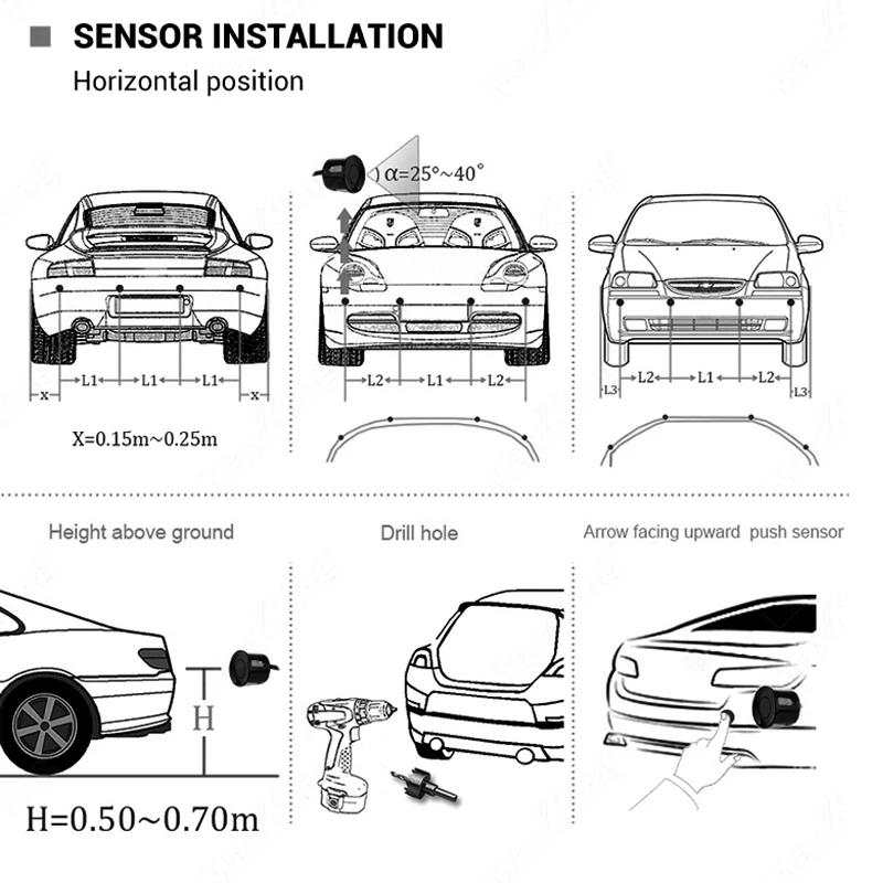Kit de Radar de recul pour voiture, système de capteur de stationnement pour véhicule avec 4 capteur