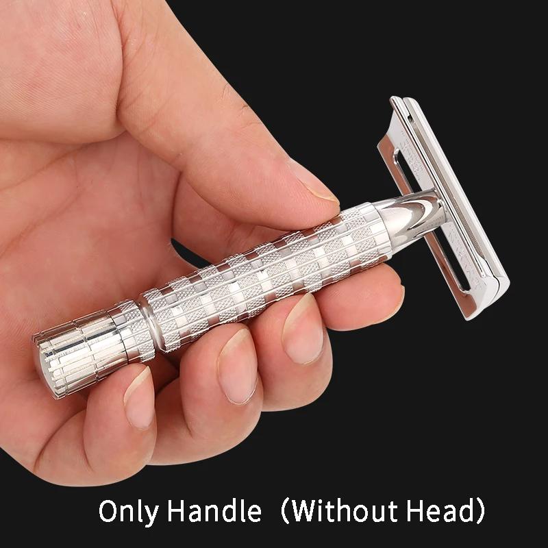 Accessoires de rasoir manuel pour hommes, poignée de rasoir de sécurité à Double bord en acier inoxy
