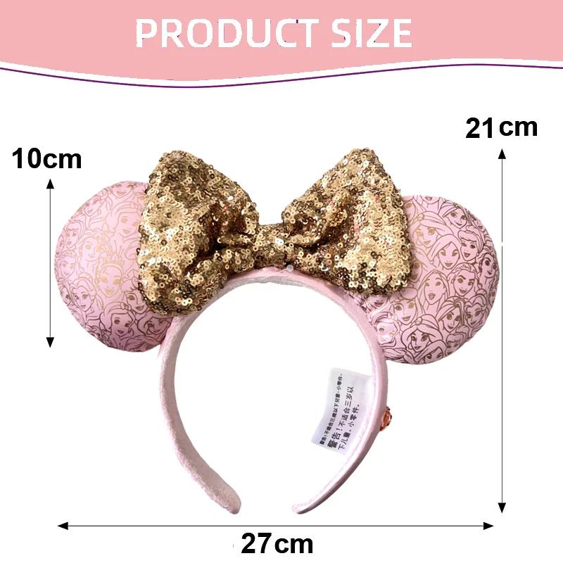 Bandeau d'oreille princesse Disney Minnie Mouse pour femmes, Disneyland Mickey, adulte/enfant, peluc