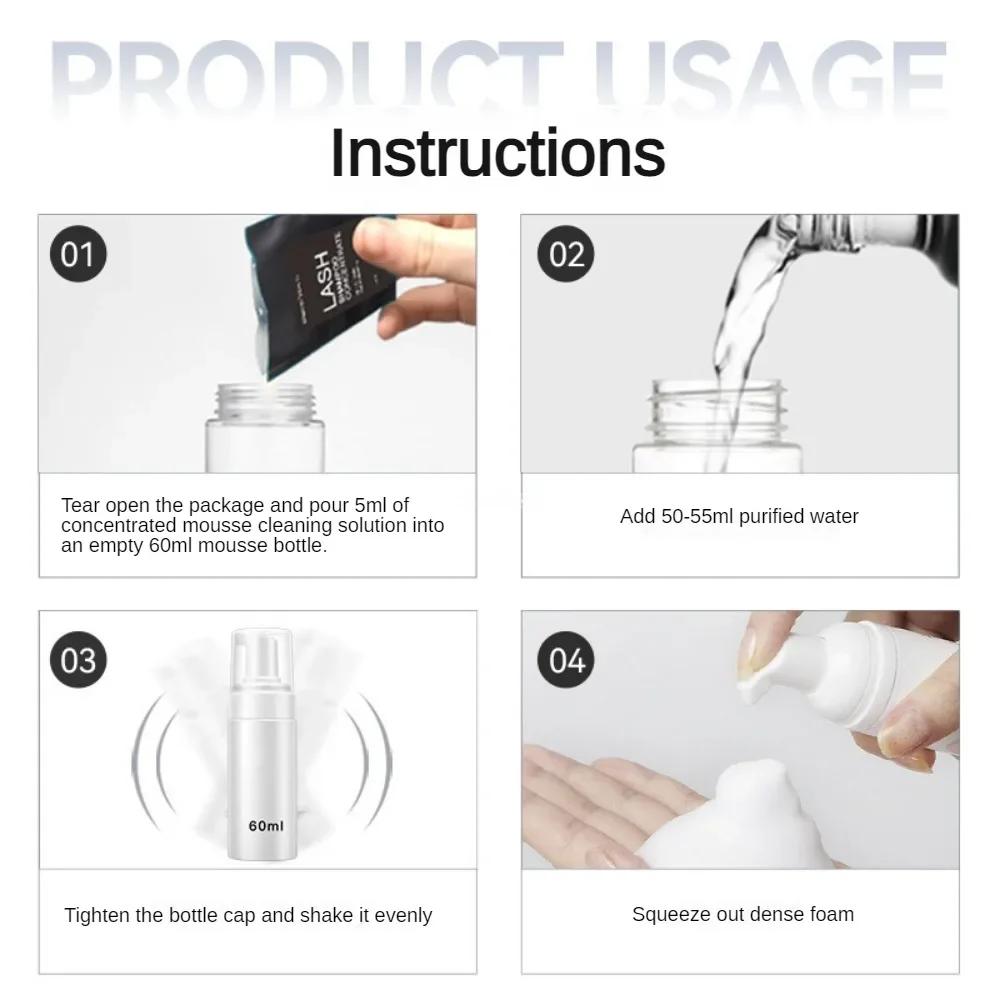 50/25 pièces dissolvant d'extension de cils avec ensemble de brosses à Mousse nettoyage des cils net