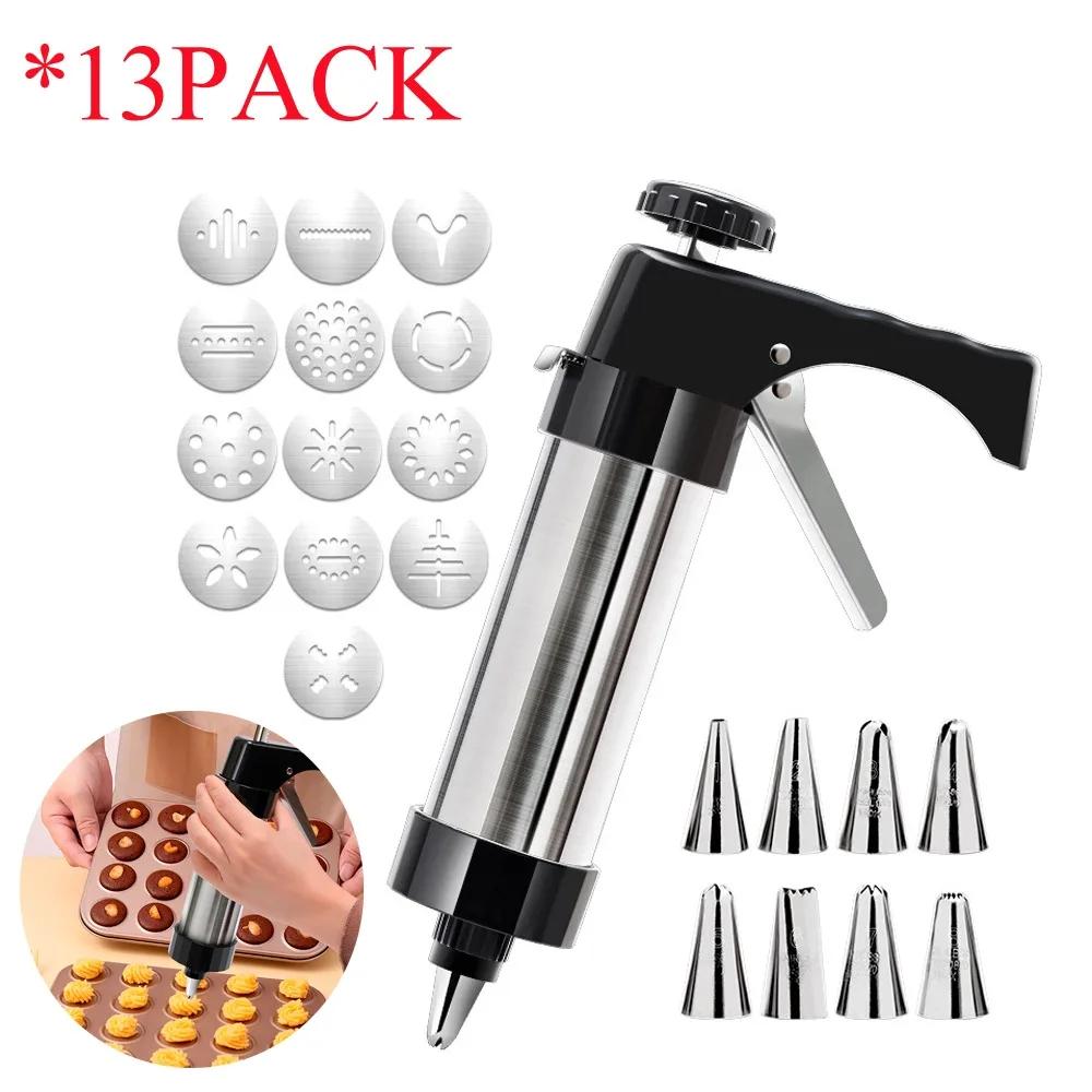 Pistolet à Biscuits en Acier Inoxydable, Outils de Cuisson, pour Décoration de Crème, de Gâteau, Mac