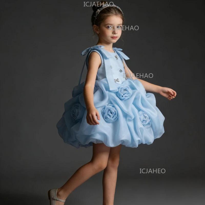 Robe Tutu sans manches pour filles, en satin, pour fête, soirée, anniversaire, concours de beauté, r