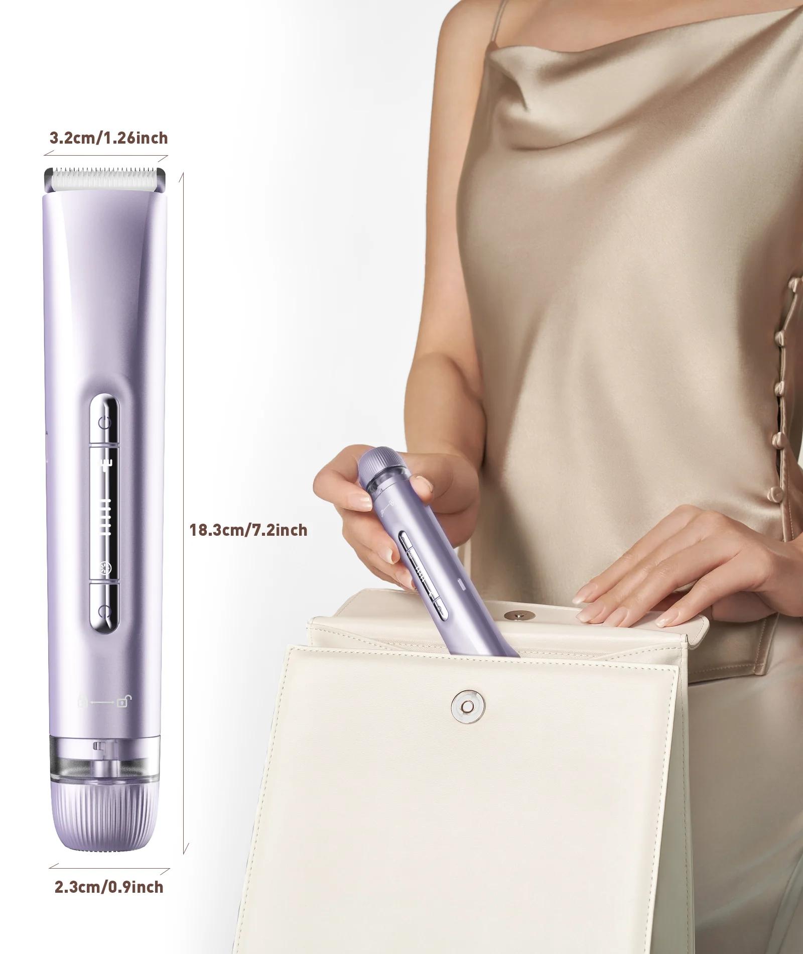 Rasoirs électriques pour femmes 2 en 1, tondeuse bikini rechargeable, épilateur corporel indolore po