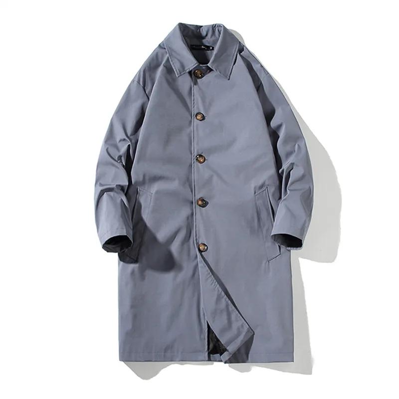 Trench décontracté à col rabattu pour homme, coupe-vent, surdimensionné, à la mode, nouvelle collect