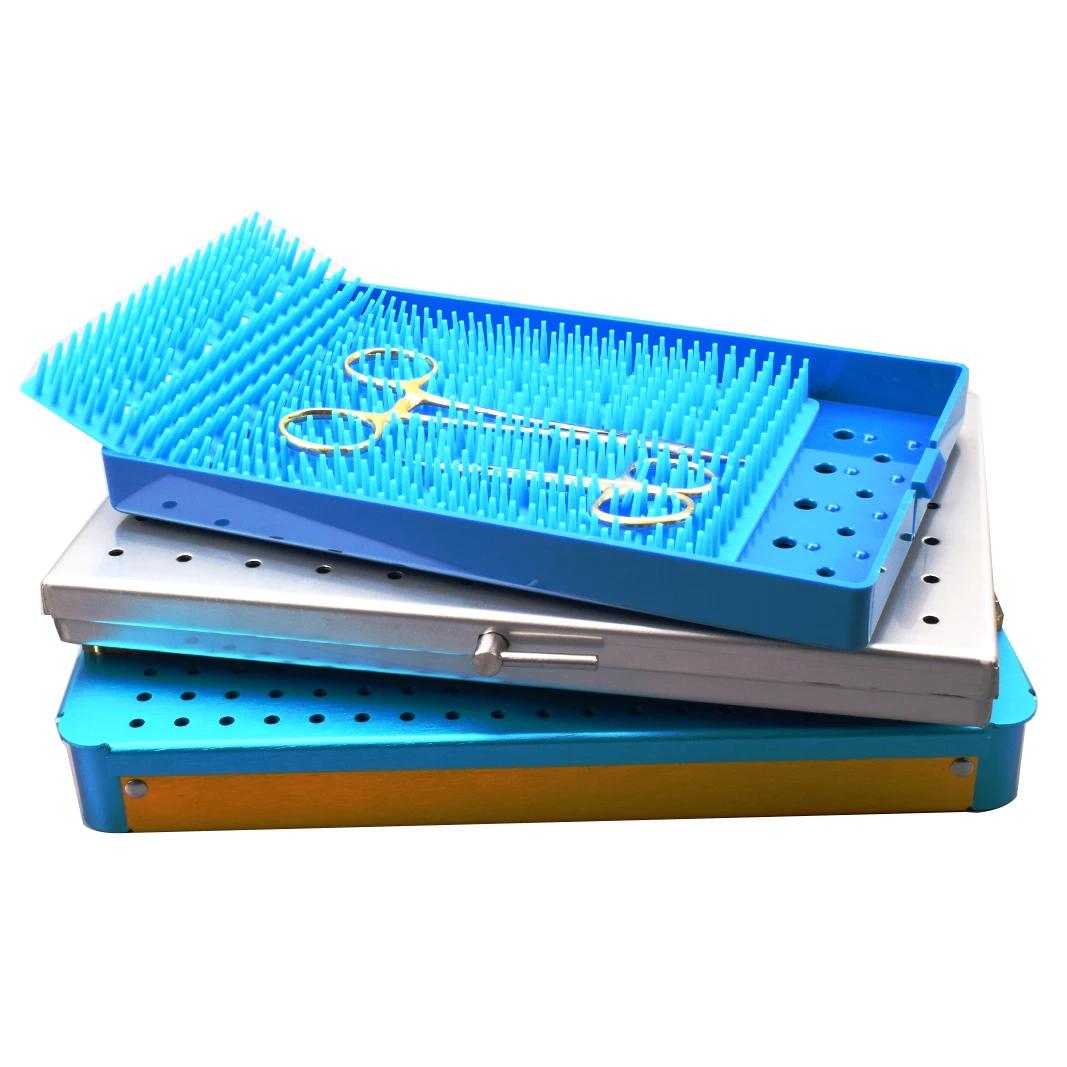 Boîte de stérilisation, outils chirurgicaux oculaires en silicone importés, boîte de stérilisation e
