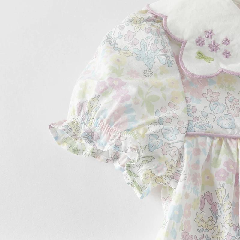 Dave Bella filles bébé robe été mode décontracté doux mignon imprimé enfants coton mince princesse r