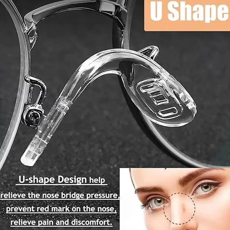 Plaquettes nasales confortables en Silicone en forme de U, Kits de réparation pour lunettes, accesso