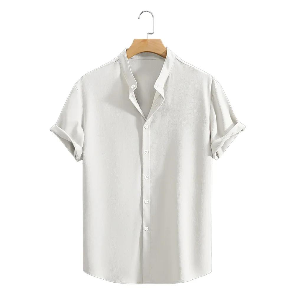 Chemises de plage décontractées à manches courtes pour jeunes, couleur unie, ample, décontractée, re