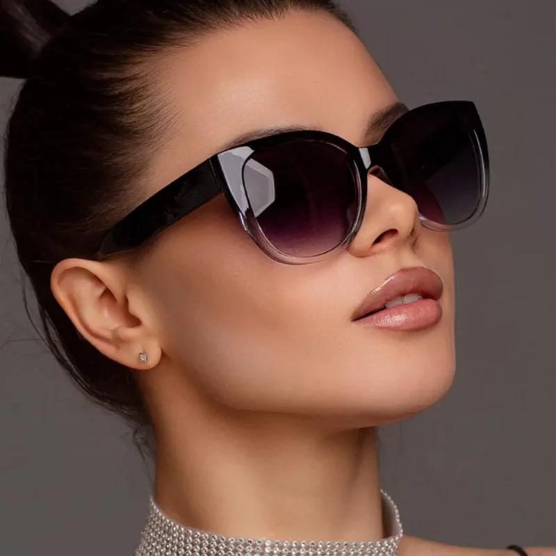 Lunettes de soleil œil de chat pour femmes, dégradé de couleur, styliste Uv400, nuances populaires I