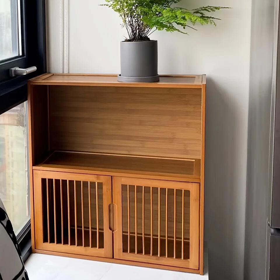 Armoire de rangement de style chinois - Armoire de rangement à 2 niveaux pour le salon de bureau - A