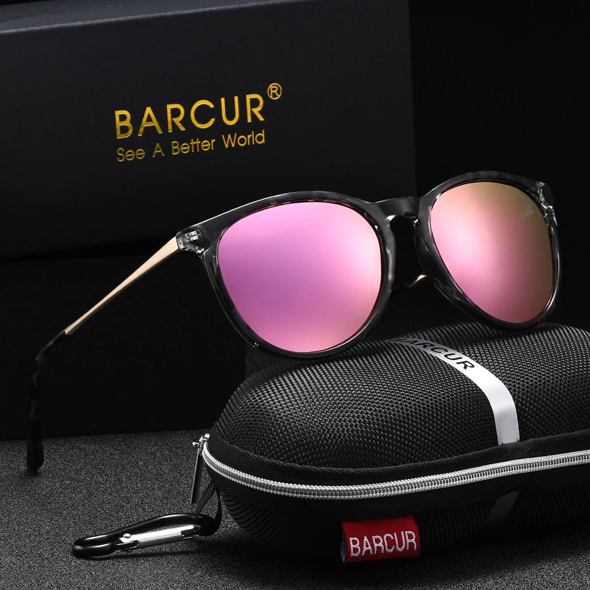 BARCUR-Lunettes de soleil polarisées pour femmes, design de marque, à la mode, monture en plastique 