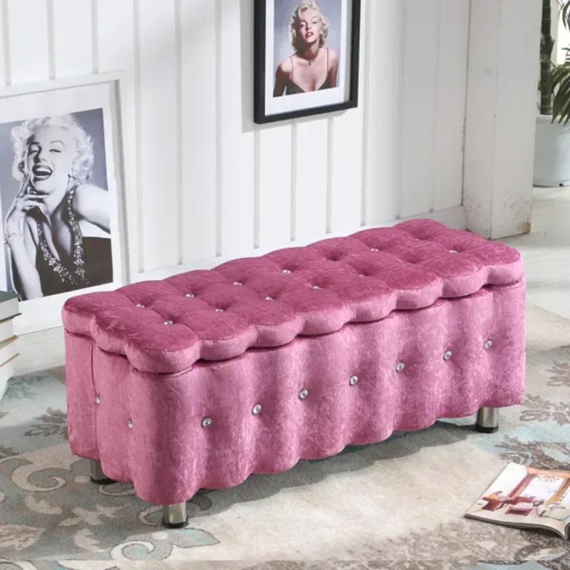 Tabouret de canapé en daim européen, chaise à chaussures polyvalente pour magasins de vêtements, ent