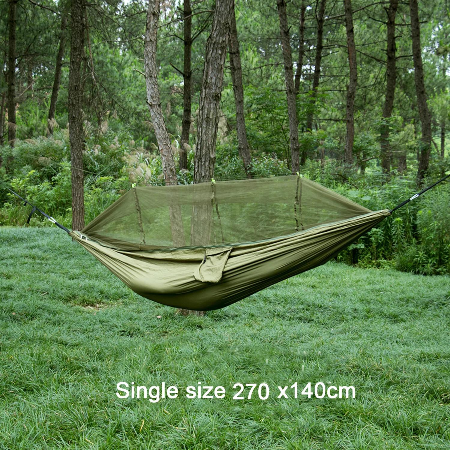 Hamac de couchage suspendu en tissu Nylon, Simple et Double taille, Portable, voyage, Camping en ple