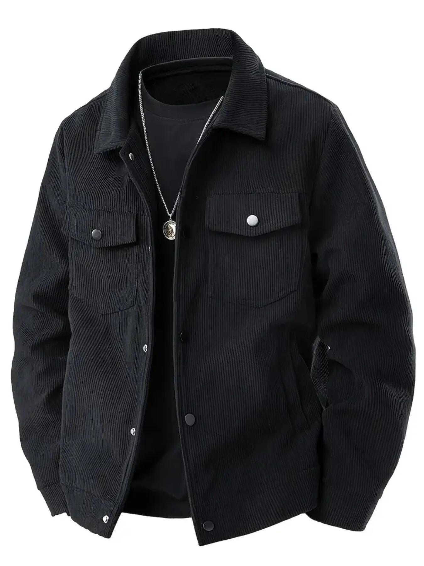 La nouvelle veste d'automne en velours côtelé pour hommes, une veste ample à revers de style japonai
