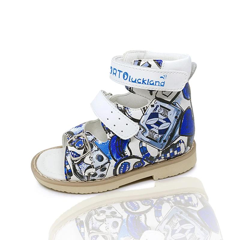 Ortoluckland enfants sandales garçons imprimé chaussures orthopédiques été enfants boucle sangle sou