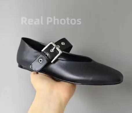 2025 nouvelle tendance femmes ballerines printemps été crin chaussures élégantes dames boucle vache 
