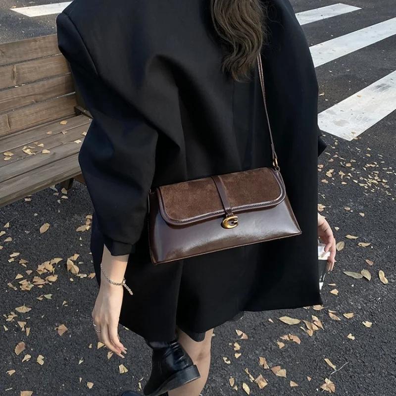 Sac Messager Classique de Luxe en Cuir pour Femme, Style Parisien, Tendance, Élégant, Décontracté, S