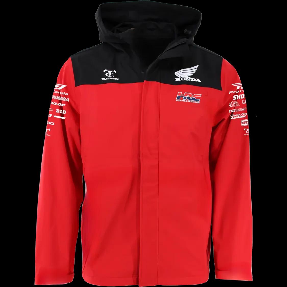 Honda TrueTimber Veste coupe-vent légère rouge et noire pour hommes et femmes HRC Vêtements de cycli