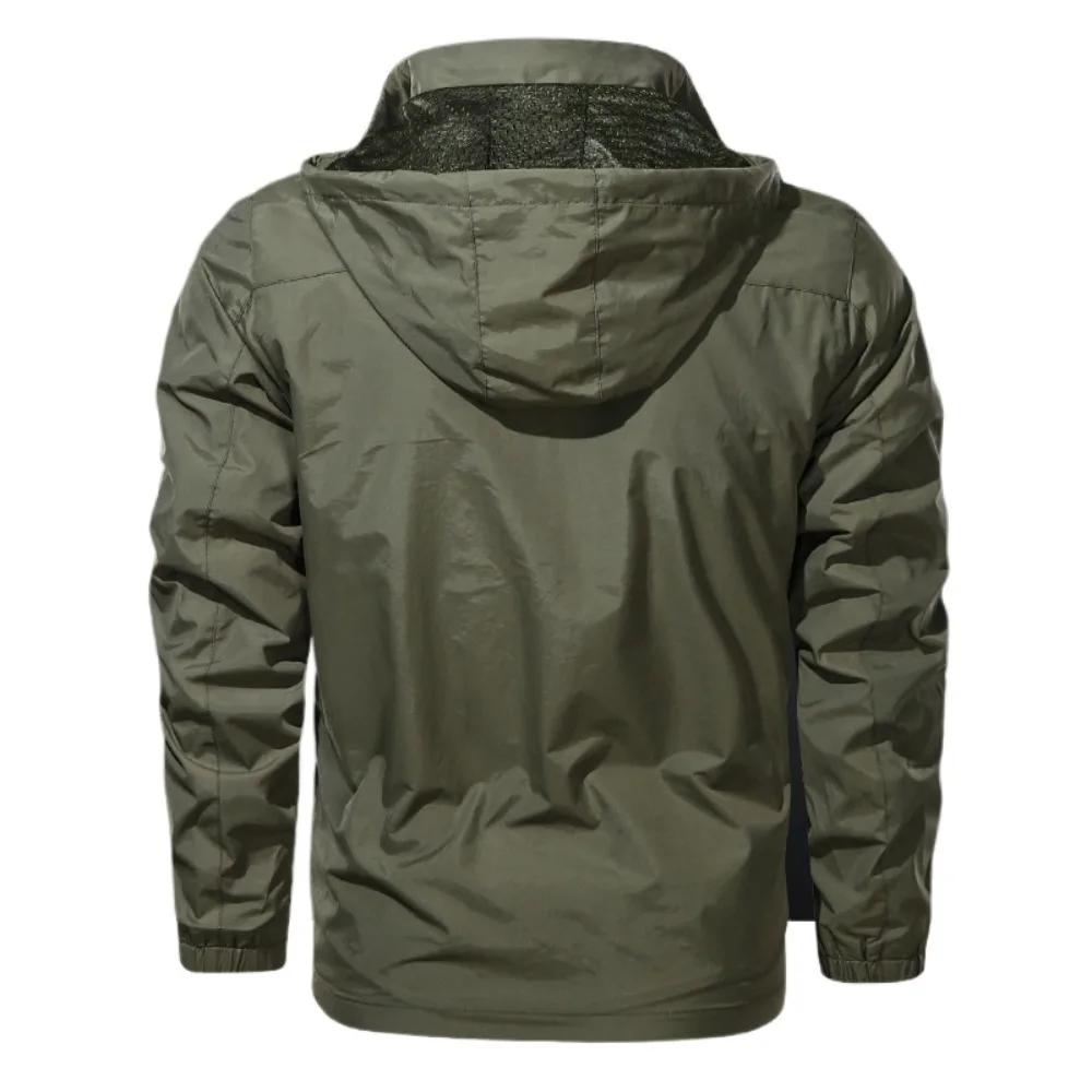 Coupe-vent hommes veste tactique imperméable à capuche en plein air manteau sport militaire terrain 