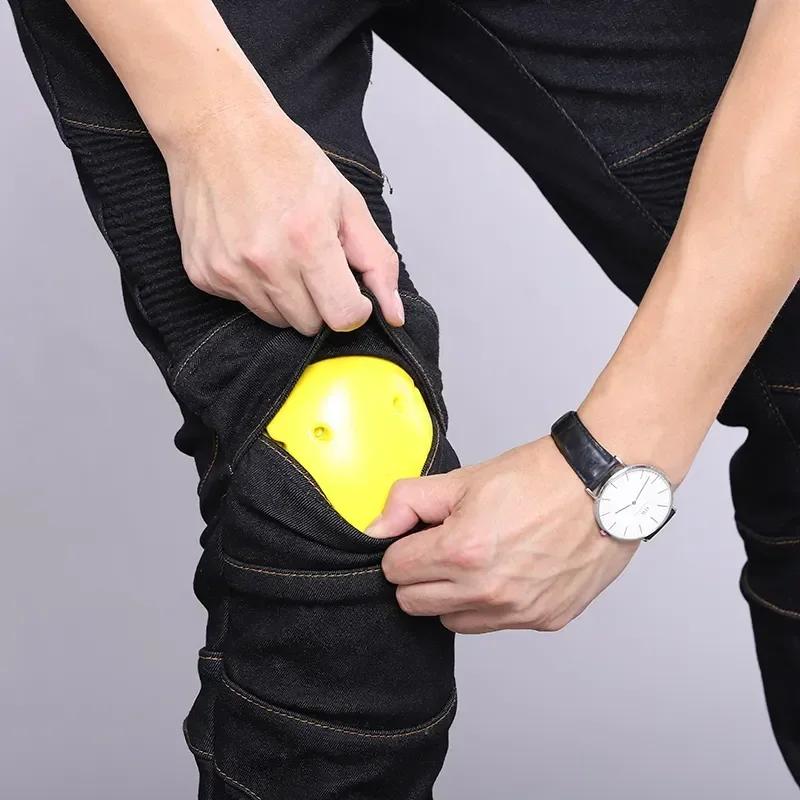 Pantalon en jean de moto pour hommes, antidérapant, résistant à l'abrasion, tous temps, ajustement c