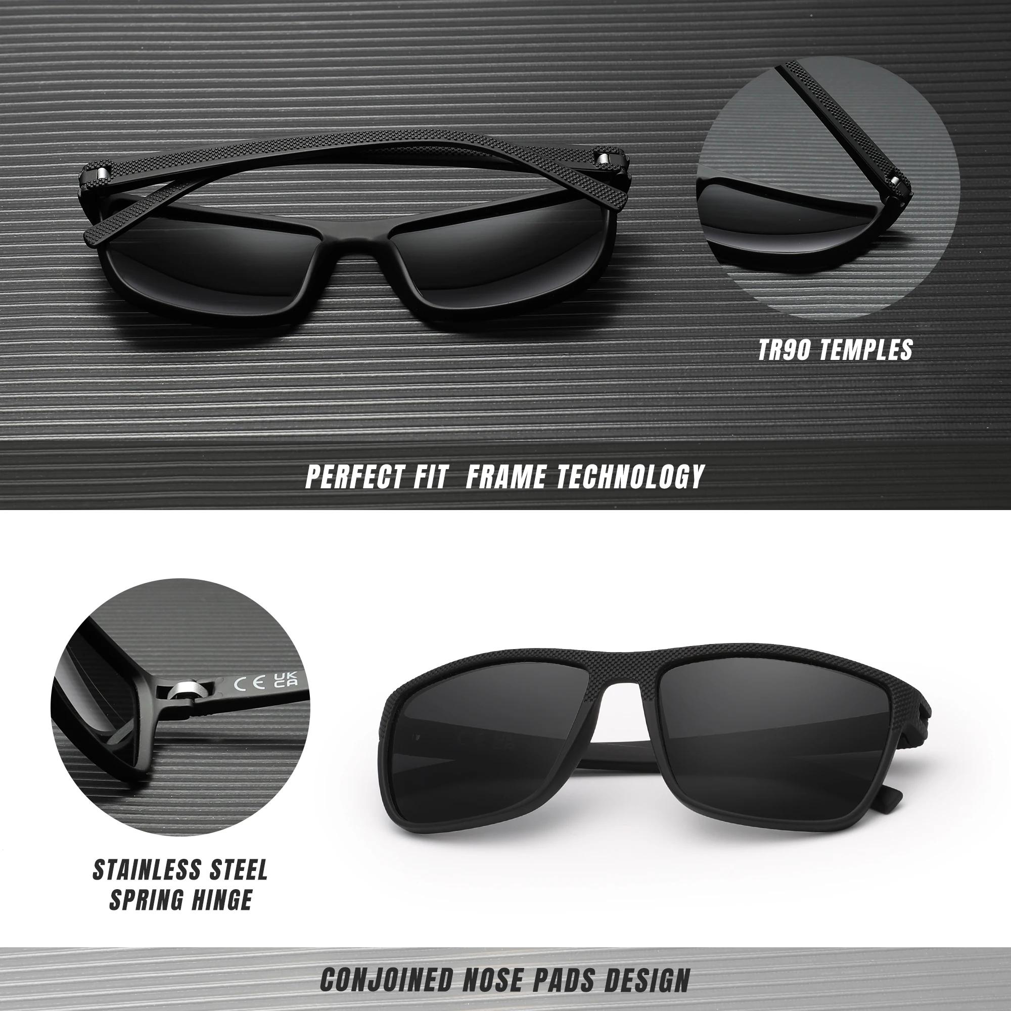 KINGSEVEN mode lunettes de soleil polarisées pour hommes UV400 lunettes rectangulaires pêche conduit