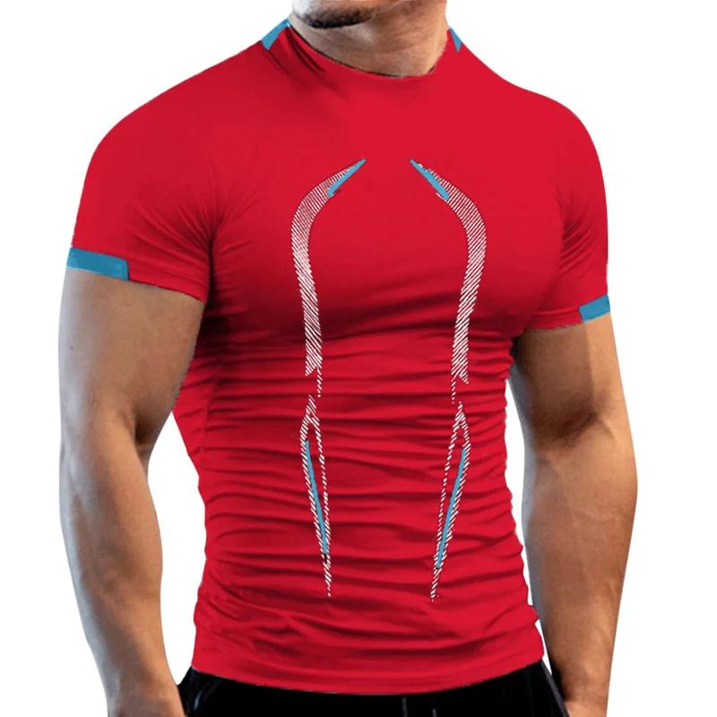 T-shirt respirant pour hommes, à séchage rapide, pour Jogging, entraînement, Fitness, course à pied,
