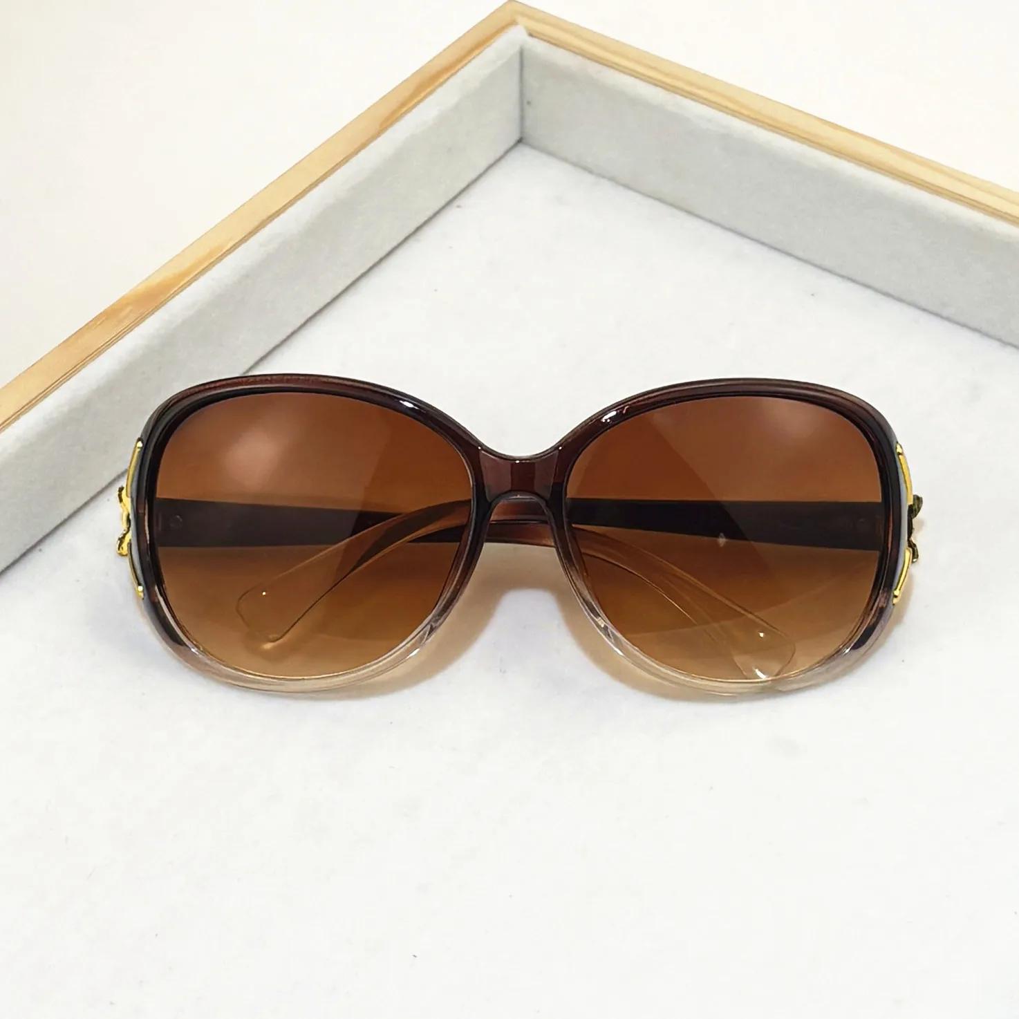 Lunettes de soleil en plastique pour femmes, 3 pièces, à la mode, grand cadre nickel é, UV400
