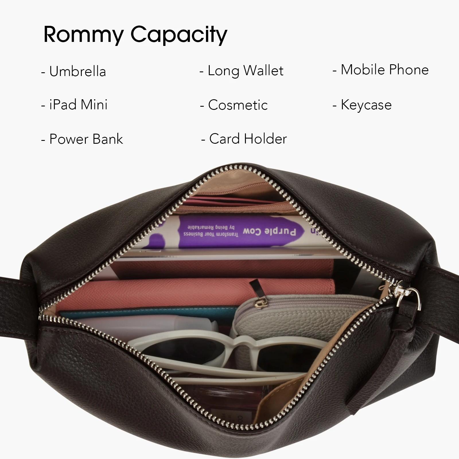 Donna-in – sac à main demi-lune en cuir de vache véritable pour femmes, sac à bandoulière Hobo en cu